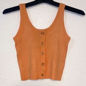 Peach Rib-knit Tank Top